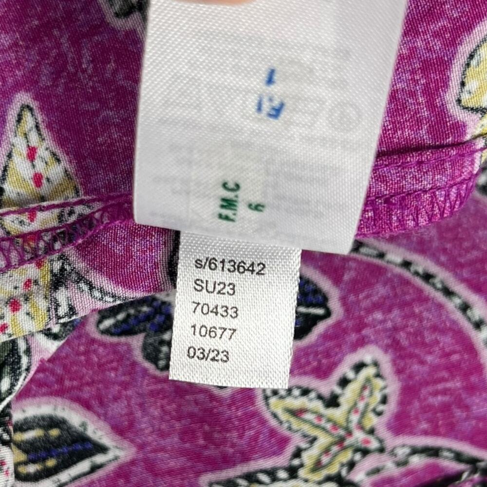 LOFT Hibiscus Ruffle Maxi Halter Dress Purple Clover Size 10 - Picture 6 of 7